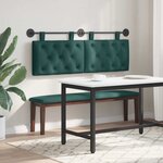 vidaXL Tête de lit suspendue Vert foncé Tissu