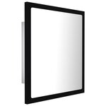 vidaXL Miroir à LED de salle de bain Noir 40x8 5x37 cm Acrylique
