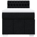vidaXL Sommier à lattes de lit avec matelas Noir 100x200 cm Tissu