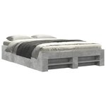 vidaXL Cadre de lit sans matelas gris béton 140x200 cm bois ingénierie