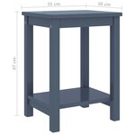 vidaXL Table de chevet Gris clair 35x30x47 cm Bois de pin massif