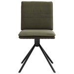 vidaXL Chaises à manger lot de 4 vert armée similicuir daim