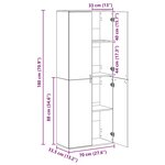 vidaXL Meuble Chêne noir 70 x 35 x 180 cm Bois d'ingénierie