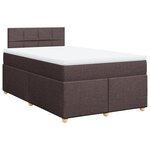 vidaXL Sommier à lattes de lit et matelas marron foncé 120x190cm tissu