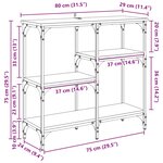 vidaXL Table console Chêne artisanal 80 x 29 x 75 cm Bois d'ingénierie