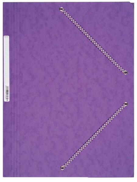 Chemise Carte Lustée A4 à rabats avec élastique et étiquette de dos Mauve COUTAL
