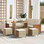 vidaXL Ensemble de canapé de jardin 8 Pièces Beige  Crème