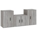 vidaXL Ensemble de meubles TV 3 Pièces Sonoma gris Bois d'ingénierie