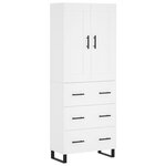 vidaXL Buffet haut Blanc 69 5x34x180 cm Bois d'ingénierie