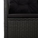vidaXL Salon de jardin 3 Pièces avec coussins Noir Résine tressée
