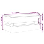 vidaXL Table basse avec lumières LED vieux bois 90x50x40 cm