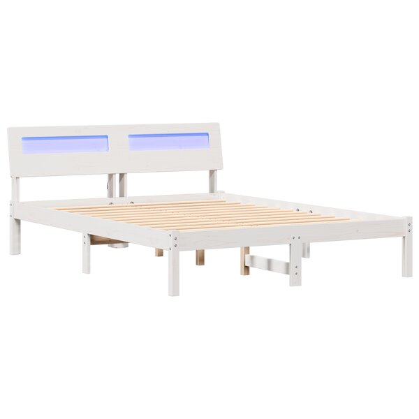 vidaXL Cadre de lit Blanc 120 x 200 cm Bois massif en pin