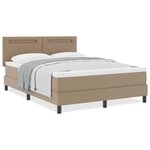 vidaXL Cadre de Lit avec Matelas Cappuccino 140 x 190 cm Faux cuir