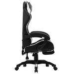 vidaXL Fauteuil de jeux vidéo et repose-pied Blanc et noir Similicuir