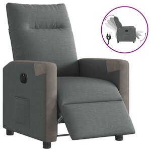 vidaXL Fauteuil inclinable électrique Gris foncé Tissu