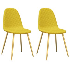 vidaXL Chaises à manger lot de 2 Jaune moutarde Velours