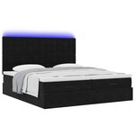 VidaXL Cadre de lit ottoman avec matelas noir 200x200cm velours