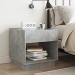 vidaXL Table de chevet avec LED infini gris béton 50x50x50 cm