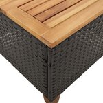 vidaXL Table de jardin noir 45x45x37 cm résine tressée et bois acacia
