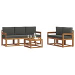 vidaXL Ensemble de canapés d'extérieur 6 Pièces Naturel et Anthracite