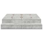 vidaXL Cadre de lit de rangement Gris béton 140x190 cm