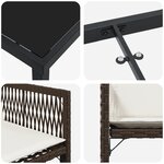 vidaXL Set de salle à manger de jardin 5 pièces avec coussins en rattan synthétique marron