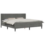 vidaXL Cadre de lit avec matelas Gris foncé 200 x 200 cm Velours