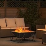 vidaXL Braise Noir 80 x 80 x 40 cm Acier