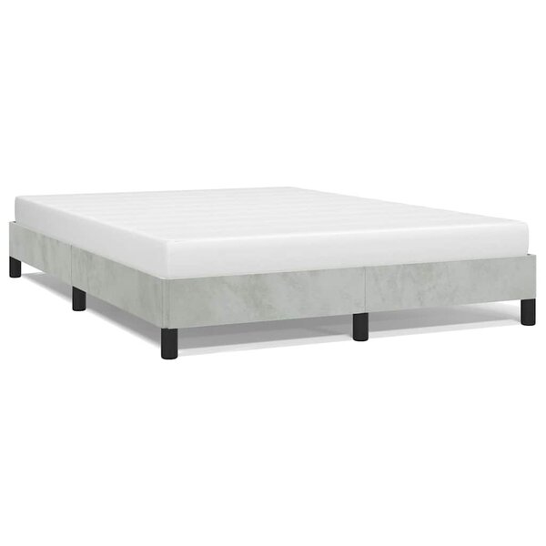 vidaXL Cadre de lit gris clair 137x190 cm velours