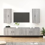 vidaXL Ensemble de meubles TV 4 Pièces Sonoma gris Bois d'ingénierie