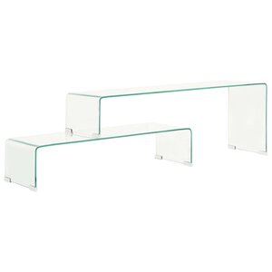 vidaXL Ensemble de table basse 2 Pièces 90x30x20/110x30x40cm Verre trempé