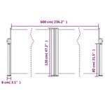 vidaXL Auvent latéral rétractable beige 120x600 cm