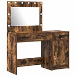 vidaXL Table de Toilette avec tiroir 2 Pièces Marron Bois d'ingénierie