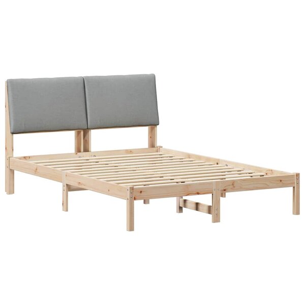 vidaXL Cadre de lit avec tête de lit Marron et gris clair 160 x 200 cm
