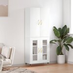 vidaXL Buffet haut Blanc 69 5x34x180 cm Bois d'ingénierie