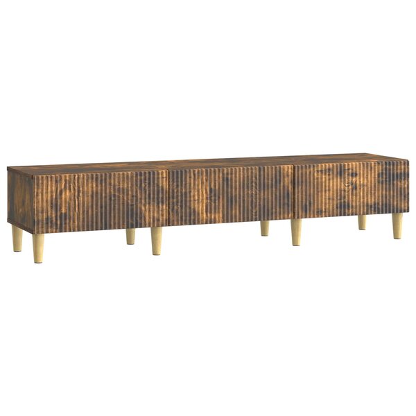vidaXL Meuble TV Chêne fumé 147 x 34 5 x 30 cm Bois d'ingénierie