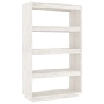 vidaXL Bibliothèque/Séparateur de pièce Blanc 80x35x135 cm Pin massif