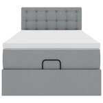 vidaXL Lit ottoman avec matelas gris clair 100x200 cm tissu