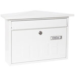 Boîte aux Lettres en Acier  Deco E5701  Fond Étroit  Anti-pluie  Blanc