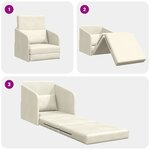 vidaXL Canapé-Lit Crème 65 x 80 x 83 cm Velours