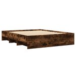 vidaXL Cadre de lit sans matelas chêne fumé 150x200 cm bois ingénierie