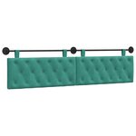 vidaXL Tête de lit suspendue Turquoise Velours