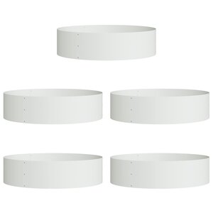vidaXL Ensemble de Planteurs Blanc Blanc Métal Grand Planteur