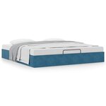 VidaXL Cadre de lit ottoman sans matelas bleu foncé 180x200 cm velours