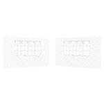 vidaXL Mur de tente de fête 2 pièces 400 x 195 cm Blanc PE et acier