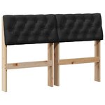 vidaXL Tête de lit capitonnée Noir 120 cm Pin massif