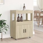 vidaXL Chariot de bar chêne sonoma 60x39 5x89 cm bois d'ingénierie