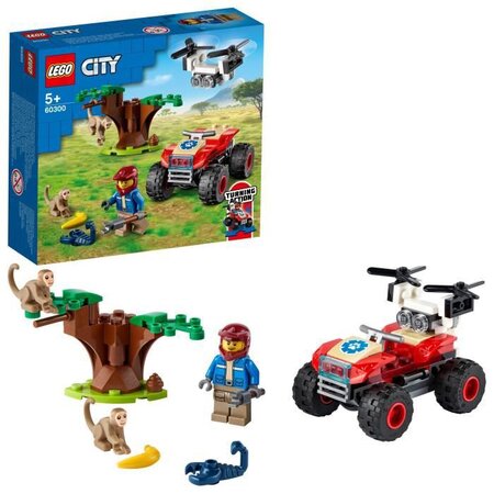Lego 60300 city wildlife le quad de sauvetage des animaux sauvages avec figurines