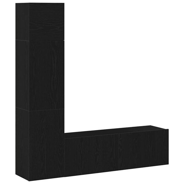 vidaXL Ensemble meuble TV 4 Pièces Chêne noir 130.5 x 30 x 140 cm