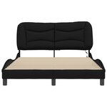 vidaXL Cadre de lit avec LED sans matelas Hvar noir 140x200 cm tissu